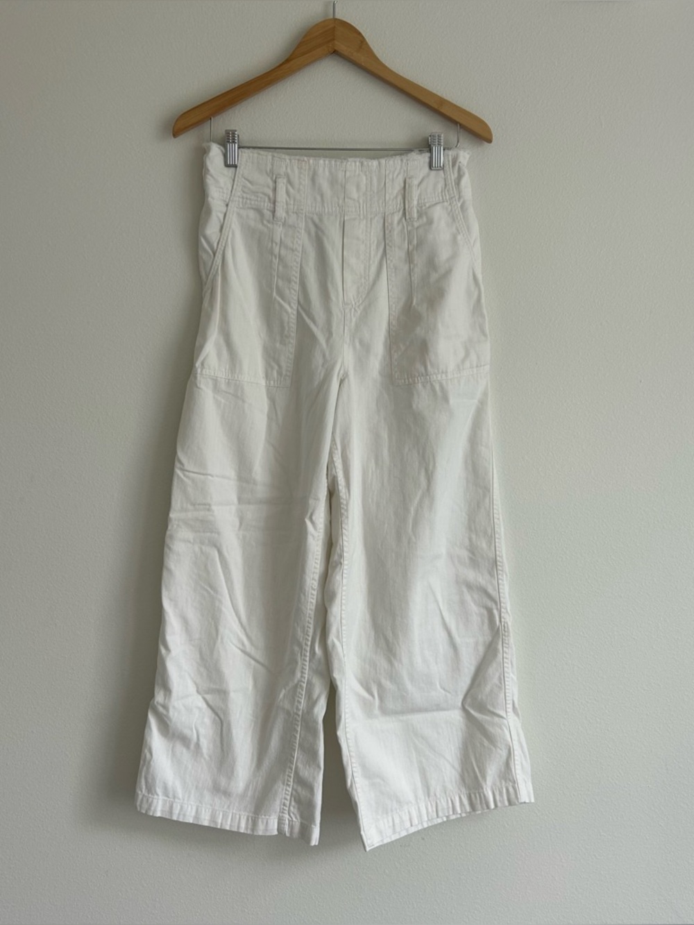 White American Eagle Wide-Leg Cotton Pants - M
